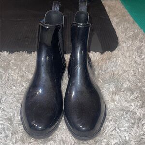 Lauren Ralph Lauren Rain Boots Womens 7 Tally-Bo-Rae Brown Pull On Round Toe